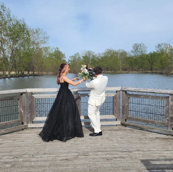 Black Prom Dress Size 0/2 PROMBAY - Picture 4 of 5